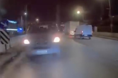 Bursa'da ters yönden gelen otomobil tehlike oluşturdu