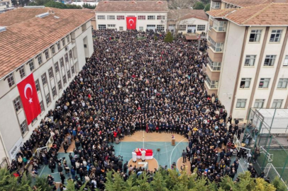 Fatma Nur öğretmenin anma töreni havadan görüntülendi