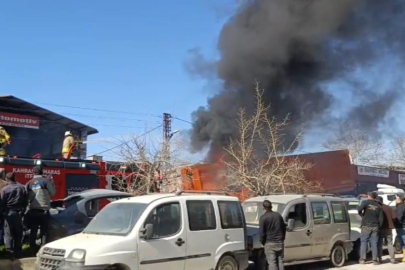 Sanayi sitesinde korkutan yangın