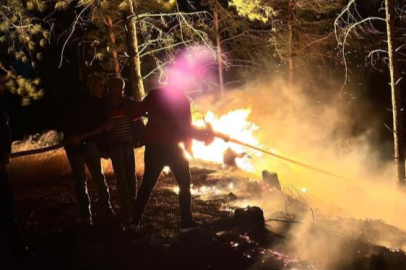 Ormanlık alanda çıkan yangın büyümeden söndürüldü