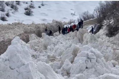 Öğrencileri taşıyan servis çığ altında kalmaktan son anda kurtuldu