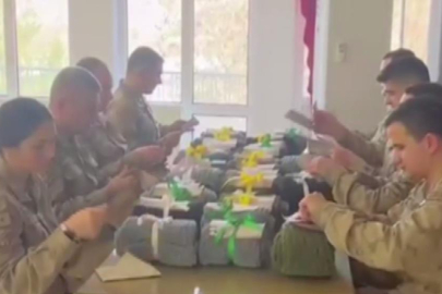 Minik yüreklerden Mehmetçiğe sıcak dokunuş