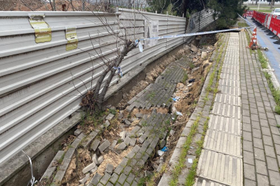 Bursa'da hafriyat çalışmasında yola zarar verdiler