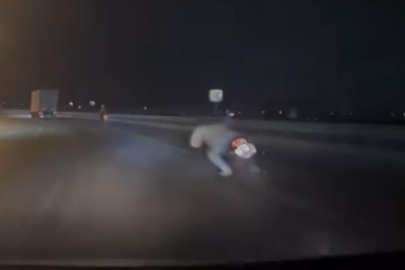 Bursa'da motosiklet kazası kamerada