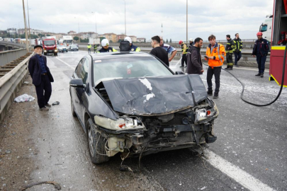 TEM Otoyolu'nda 7 araç birbirine girdi