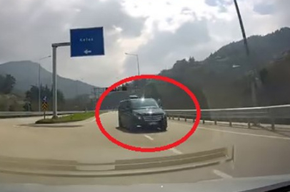 Bursa'da ters yönden gelen araç faciayı teğet geçti