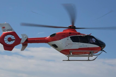 Ambulans helikopter yeni doğan bebek için havalandı
