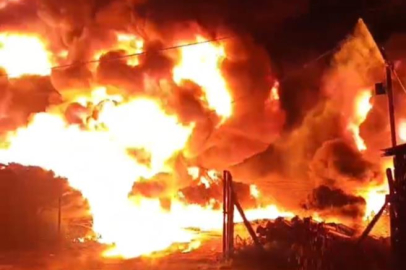 Sulama boruları alevlere teslim oldu