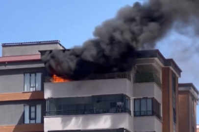 8 katlı binada korkutan yangın