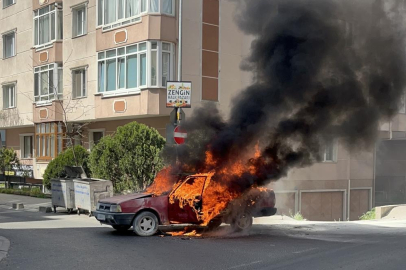 LPG'li otomobil alev topuna döndü