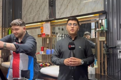 Bursa'da motosikleti berber koltuğuna dönüştürdü