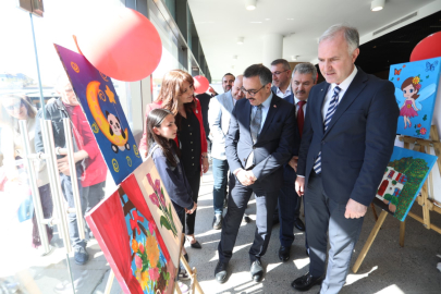 İnegöllü minik sanatçıların eserleri görücüye çıktı