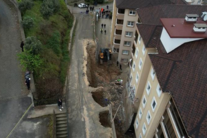 Bursa’da korkutan göçük havadan görüntülendi