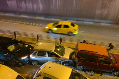 11 araç birbirine girdi: 1 yaralı