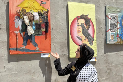 Gazze’de 64 sanatçı savaşın acı izlerini eserlerine taşıdı