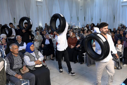 Damada lastik ve motor yağı taktılar