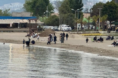 Bursa'da yüzmek için suyun ısınmasını beklemediler