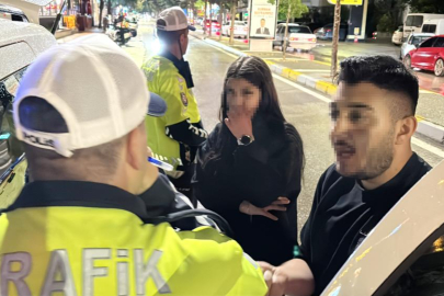 Polise önce yalvardı sonra küfürler edip kaçtı