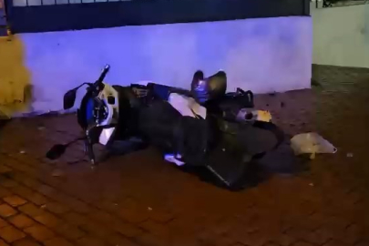 Bursa'da motosikletiyle birlikte merdivenlerden uçtu