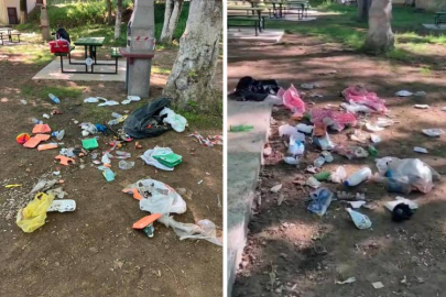 Bursa'da mesire alanı bir günde çöplüğe döndü