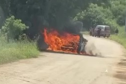 Kestel'de otomobil alev topuna döndü