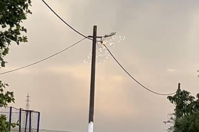 Elektrik hattında korku dolu anlar