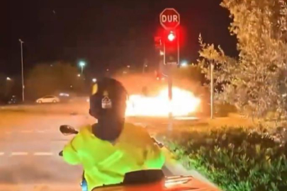 Kaza sonrası otomobil alev topuna döndü: 2'si ağır 4 yaralı