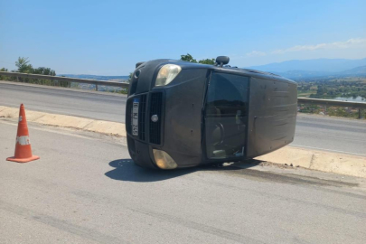 Bursa'da kontrolden çıkan araç takla attı: 1 yaralı