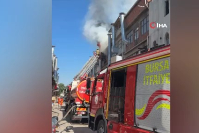 Bursa'da mobilya imalathanesinde korkutan yangın