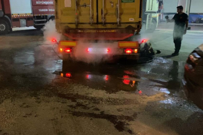 Bursa'da yanan TIR'ı 10 kilometre sürüp itfaiyeye yetiştirdi