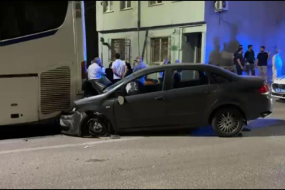 Bursa'da alkollü sürücü otobüse çarptı: 2 ağır yaralı