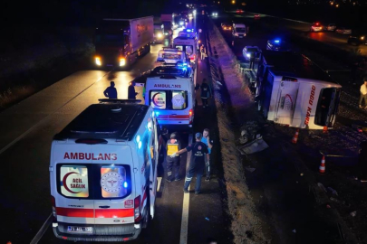 Kırıkkale'deki otobüs kazasında 29 kişi yaralandı