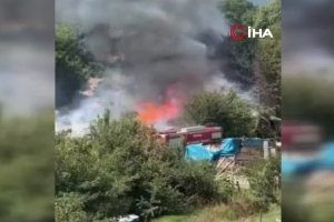 Bursa'da barakaya sıçrayan yangın ekipleri harekete geçirdi