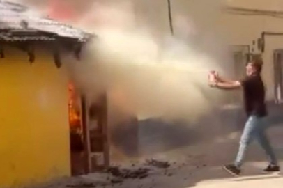 Bursa'da yangına vatandaş müdahalesi
