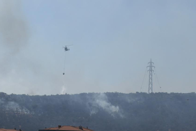 Kazdağları eteklerindeki yangın Zeytinli Mahallesine doğru ilerliyor