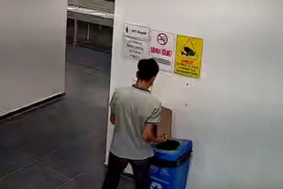 Kadınlar tuvaletindeki hırsızlık kamerada