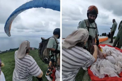Karadenizli kadınların yamaç paraşütü şaşkınlığı