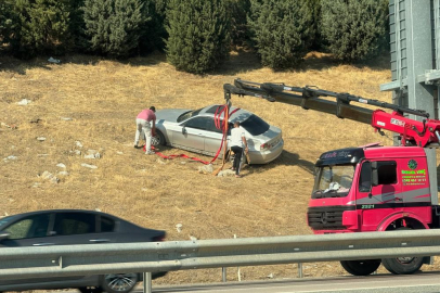 Bursa'da bariyerleri aşarak tarlaya uçtu