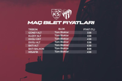 Kayserispor - Bursaspor maç biletleri satışta