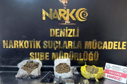Denizli'de 3 kilo 25 gram skunk ele geçirildi