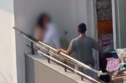 Balkonda kadını darp eden saldırgan gözaltına alındı