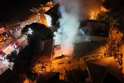 Gölyazı'da geceyi aydınlatan yangın