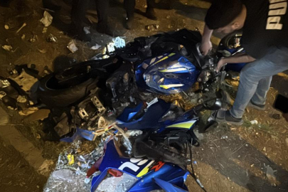 Bursa'da motosikletiyle boş alana uçtu