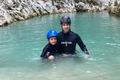 Bursa'nın en genç kanyoncusu Abadiye Kanyonu'nu geçti
