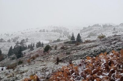 İnegöl'e mevsimin ilk karı düştü