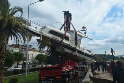 Fırtınada batan tekne kurtarıldı
