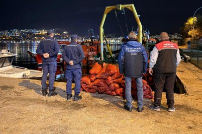 Bursa'da yüzlerce kilogram kaçak midye ele geçirildi
