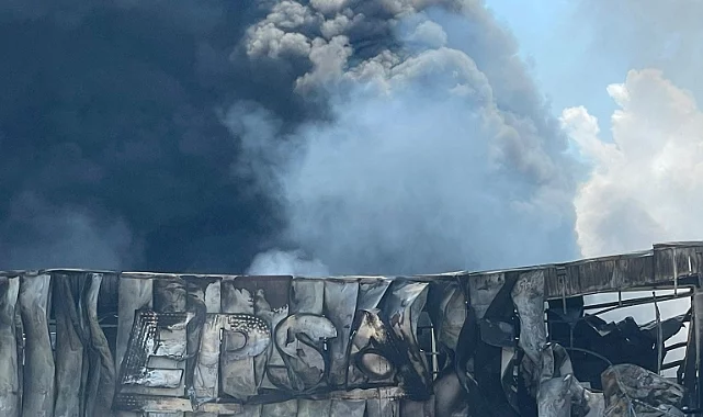 Bursa'da çıkan yangının boyutu havadan görüntülendi