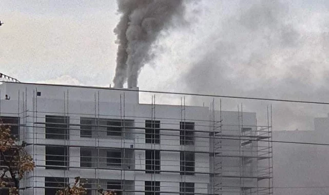 Bursa'da rezidans inşaatında korkutan yangın!