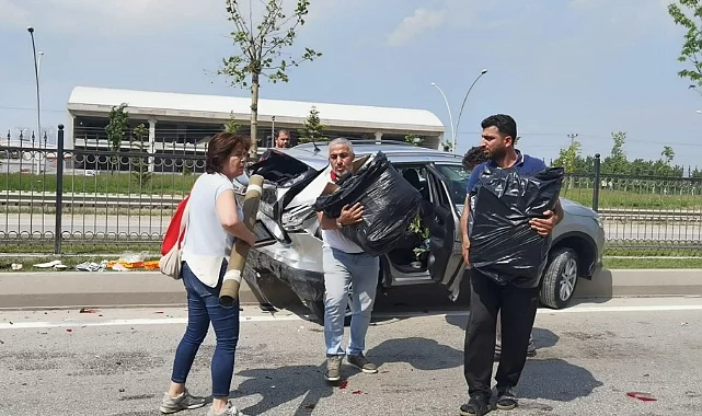 Bursa'daki kazada yaralandı, aracındaki etleri düşündü